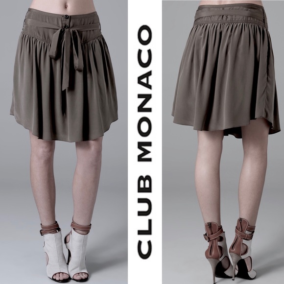 Club Monaco Dresses & Skirts - Club Monaco Leona Skirt Steel Grey Silk Skirt 2